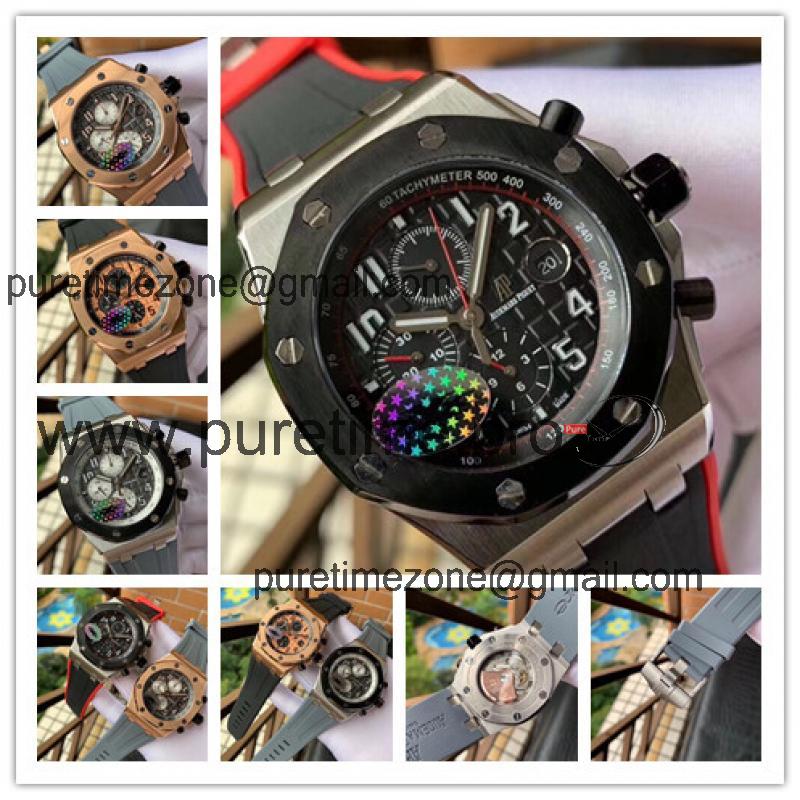 Replica Royal Oak Offshore A21J Automatic Movement Mens Watch Black Dial Rubber Strap B E134