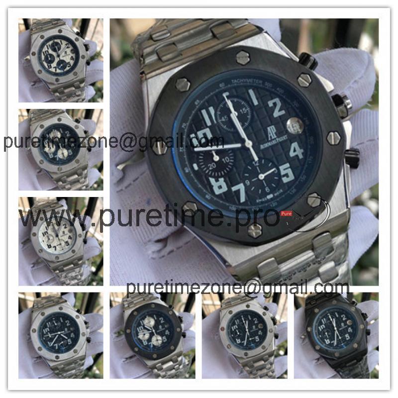 Replica  Royal Oak Offshore  Japan Quartz chronograph  Movement Mens Watch Black Dial Stainless steel B  E137