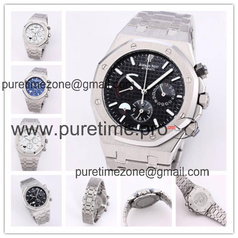 Replica  Royal Oak Japan Quartz chronograph  Movement Mens Watch  Black Dial Stainless steel B E171