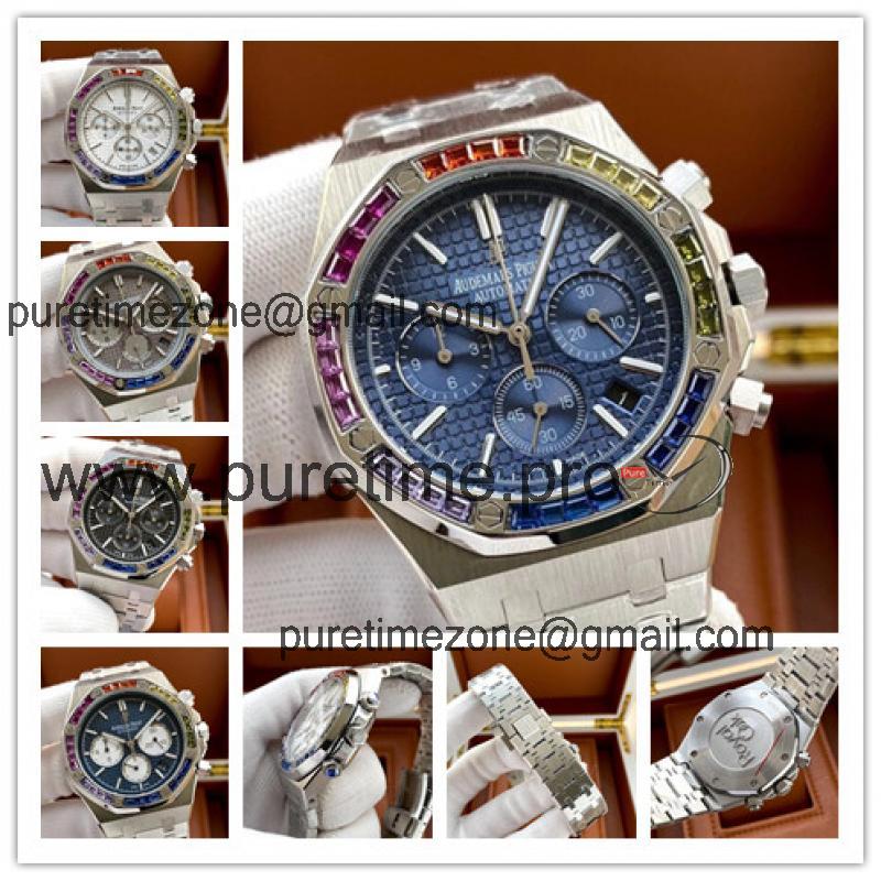 Replica  Royal Oak Japan Quartz chronograph  Movement Mens Watch Blue  Dial Stainless steel B E173