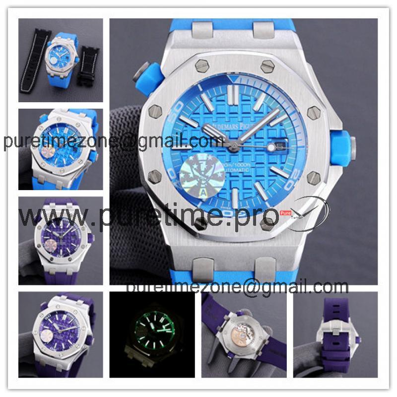 Replica Royal Oak Offshore A21J  Automatic Movement Mens Watch Blue  Dial Rubber Strap E189