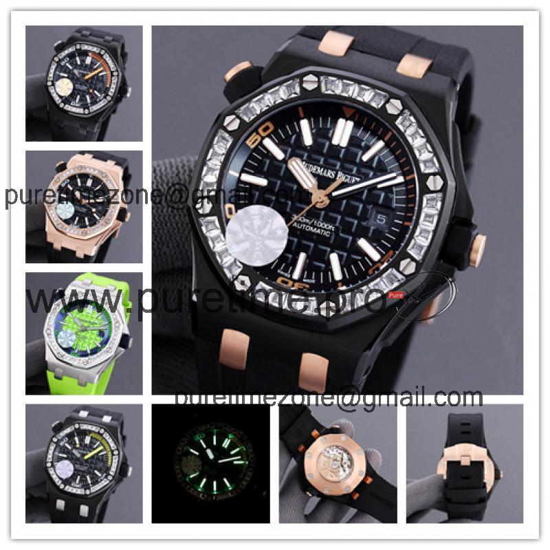 Replica Royal Oak Offshore A21J  Automatic Movement Mens Watch Black Dial Rubber Strap A E190