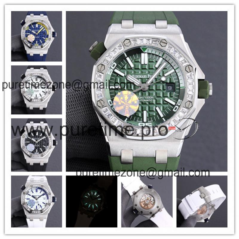 Replica Royal Oak Offshore A21J  Automatic Movement Mens Watch Green Dial Rubber Strap C E190