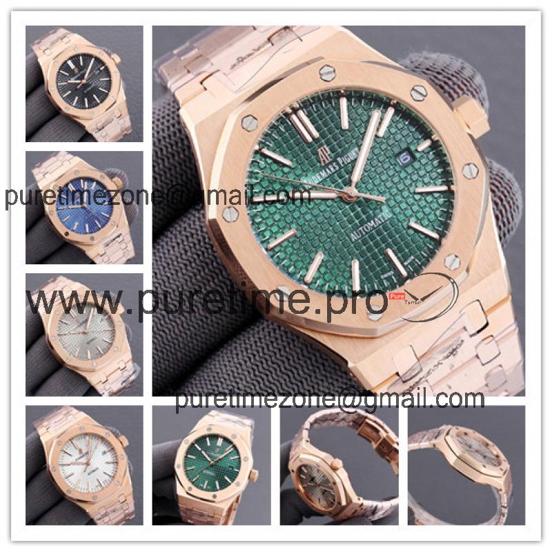 Replica Royal Oak  A21J  Automatic Movement Mens Watch  Green Dial Rose Gold A E191