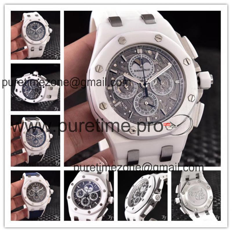 Replica  Royal Oak Japan VK Quartz chronograph  Movement Mens Watch Gray  Dial Rubber Strap G10