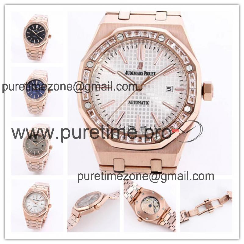 Replica Royal Oak  A21J  Automatic Movement Mens Watch White Dial Rose Gold A A11