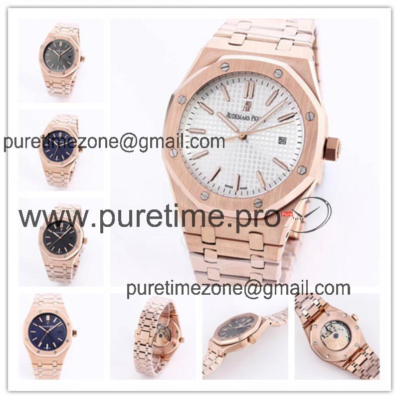 Replica Royal Oak  A21J  Automatic Movement Mens Watch White Dial Rose Gold A  A12