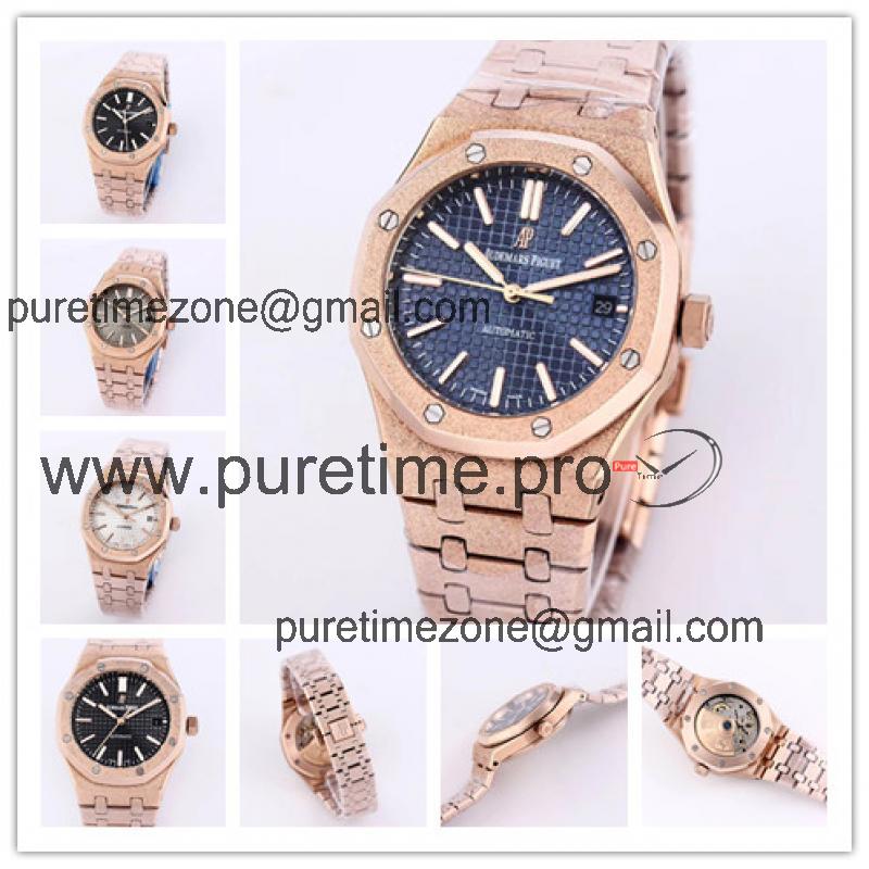 Replica Royal Oak  A21J  Automatic Movement Womens Watch  Blue Dial Frosted Gold A A16