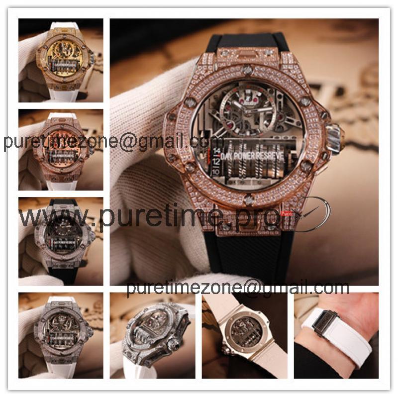 Replica Big Bang MP-11  A21J  Automatic Movement Mens Watch Skeleton Dial Rubber Strap E07