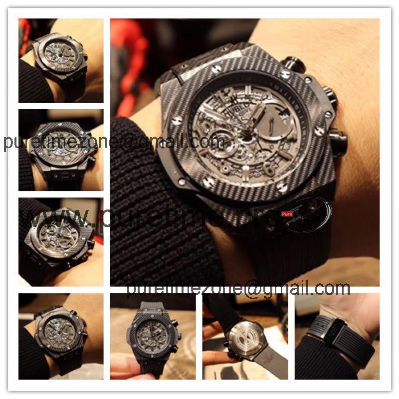 Replica Classic Fusion A21J  Automatic Movement Mens Watch Skeleton Dial Rubber Strap E14