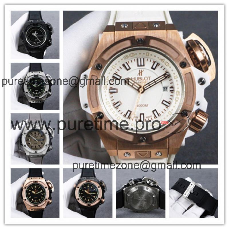 Replica King Power Diver A21J  Automatic Movement Mens Watch White Dial Rubber Strap G08