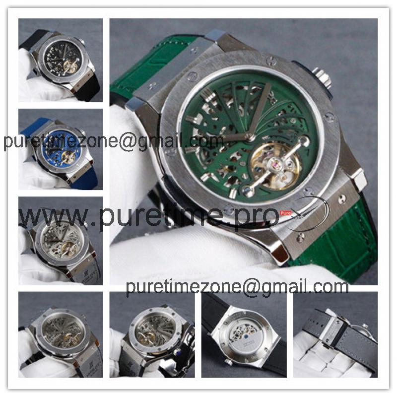 Replica Classic Fusion A21J  Automatic Movement Mens Watch Green Dial Leather Strap A  G12