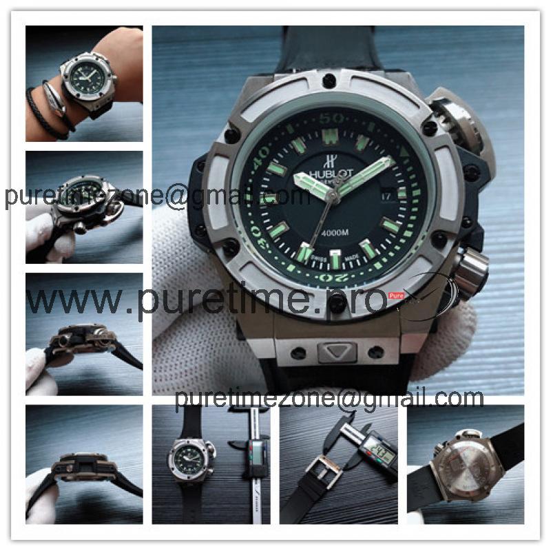 Replica King Power Diver A21J  Automatic Movement Mens Watch   Black Dial Rubber Strap  G18