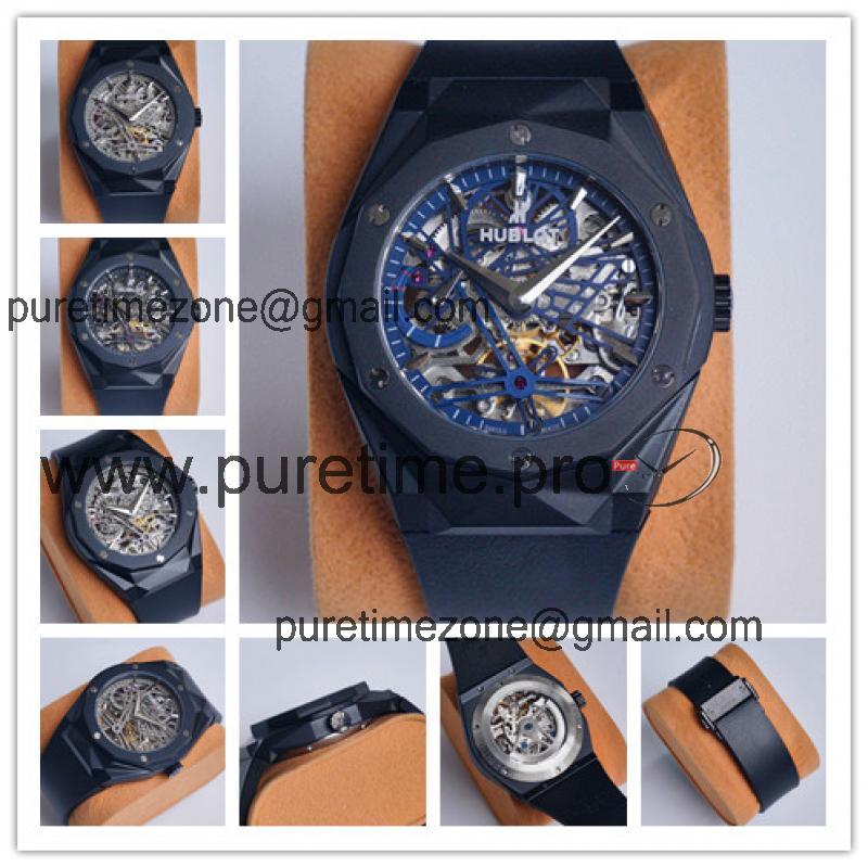 Replica Big Bang A21J  Automatic  Movement  Mens Watch Skeleton Dial  Rubber  Strap B G30