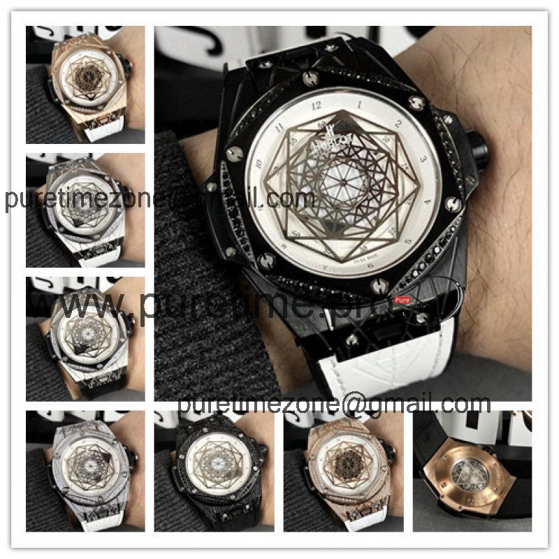 Replica Big Bang Japan Miyota 8215 Automatic Movement Mens Watch Skeleton Dial Leather Strap G33