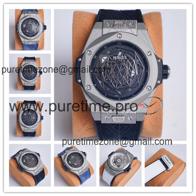 Replica Big Bang Japan Miyota 8215 Automatic Movement Mens Watch  Skeleton Dial Leather Strap B G35