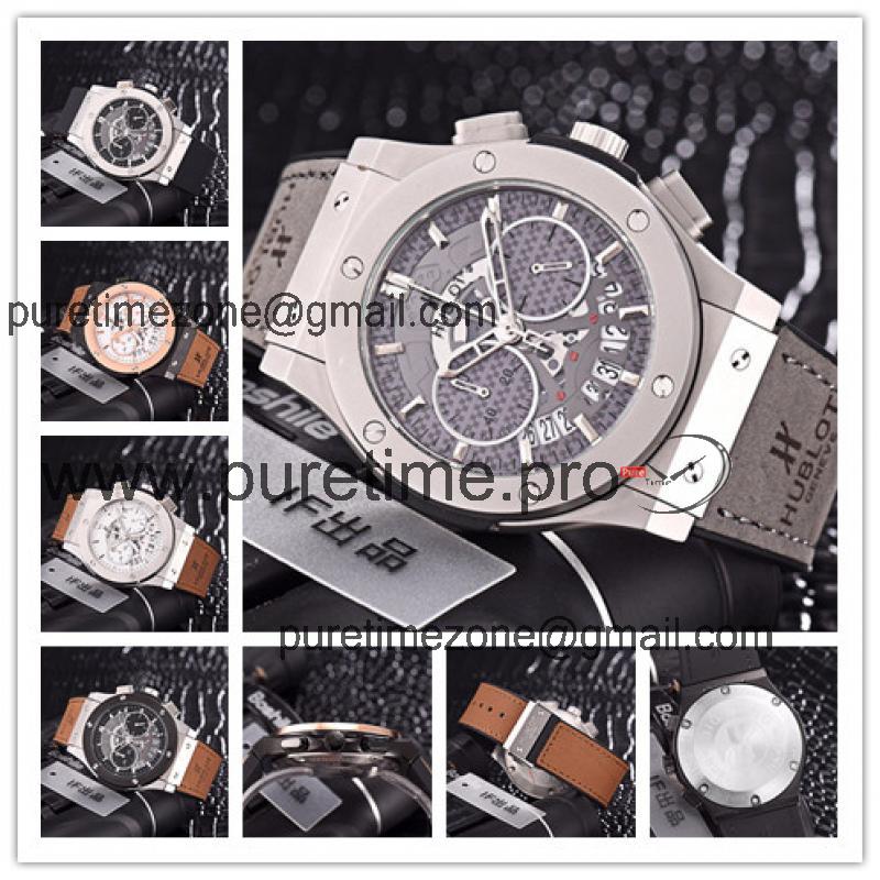 Replica Classic Fusion  Japan Quartz  chronograph  Movement   Mens Watch Skeleton Dial  Leather Strap B  G38