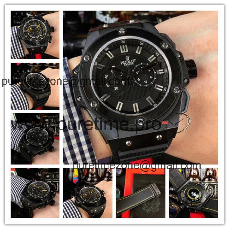 Replica Big Bang Japan VK Quartz  chronograph Movement  Mens Watch Black  Dial  Leather Strap  G40