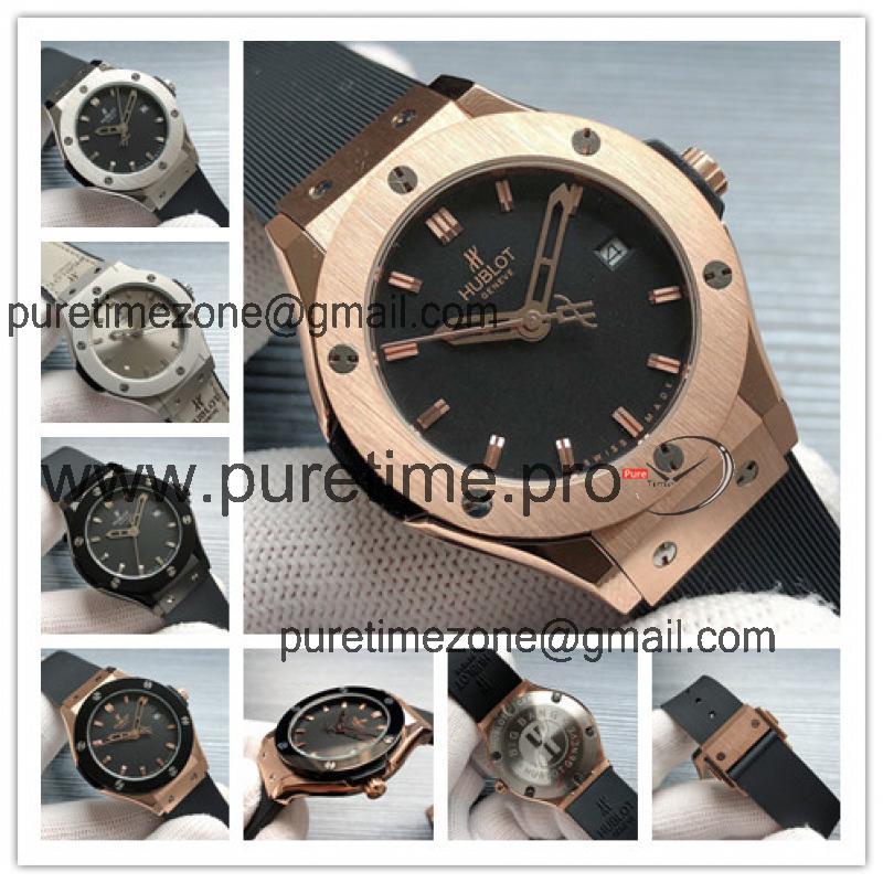 Replica Classic Fusion Japan  Quartz Movement  Womens Watch Black Dial Rubber Strap  G43