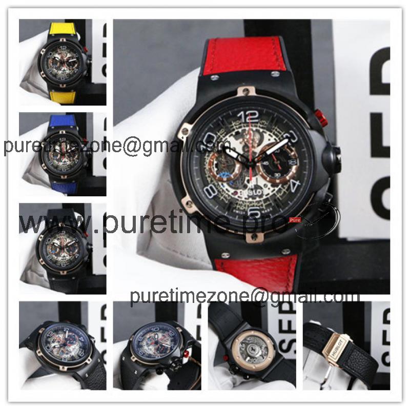 Replica Ferrari Limited Edtions A21J  Automatic Movement Mens Watch  Skeleton Dial Leather Strap A G48