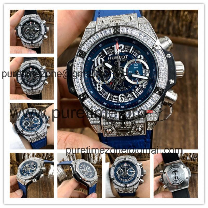 Replica Big Bang  Japan  vk Quartz  chronograph Movement  Mens Watch  Skeleton  Dial Leather Strap  B G67