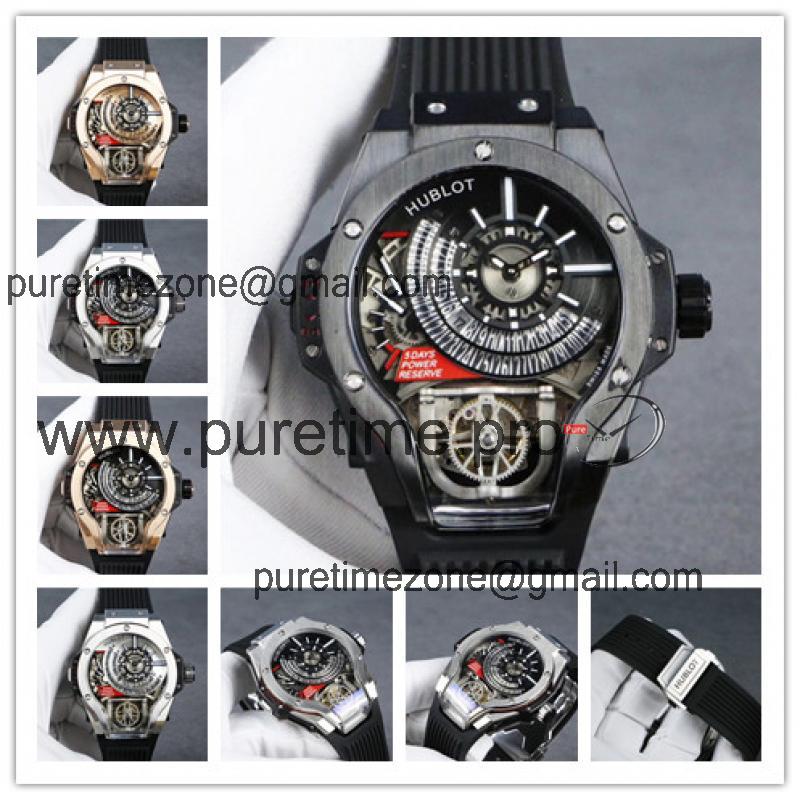 Replica Big Bang MP-09 TOURBILLON BI-AXIS  A21J  Automatic  Movement  Mens Watch  Skeleton Dial  Rubber  Strap B G68