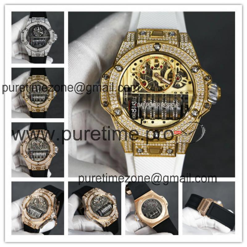 Replica Big Bang MP-11  A21J  Automatic Movement Mens Watch  Skeleton Dial Rubber Strap G70