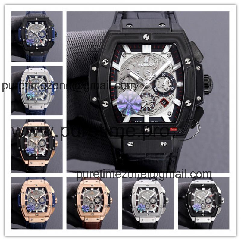 Replica Big Bang A21J  Automatic Movement Mens Watch Skeleton Dial Leather Strap G75