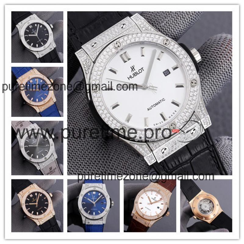 Replica Classic Fusion  Japan Miyota 8215 Automatic Movement  Mens Watch White Dial Leather Strap G76