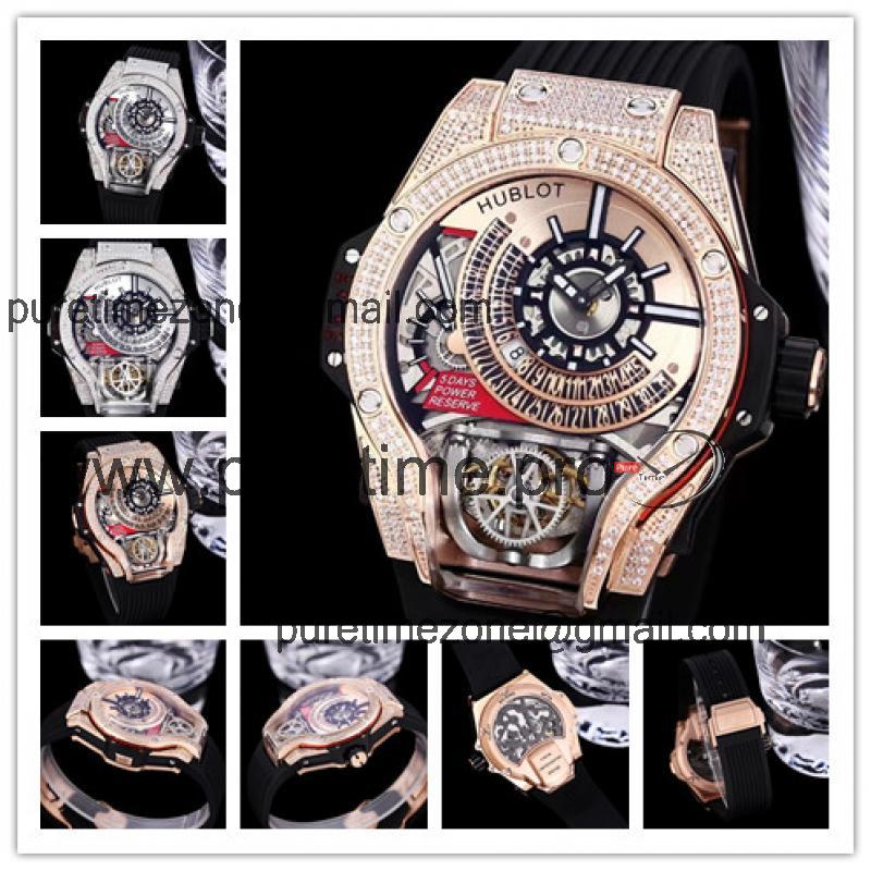 Replica Big Bang MP-09 TOURBILLON BI-AXIS  A21J  Automatic  Movement  Mens Watch  Skeleton Dial Leather Strap G83