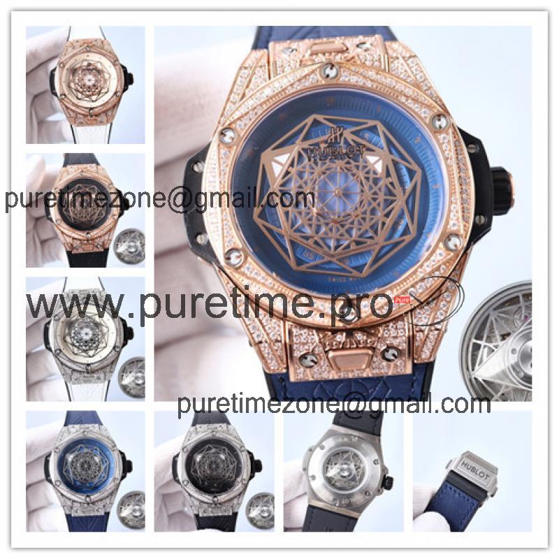 Replica Big Bang   Japan Miyota 8215 Automatic Movement  Mens Watch Skeleton Dial Leather Strap G84