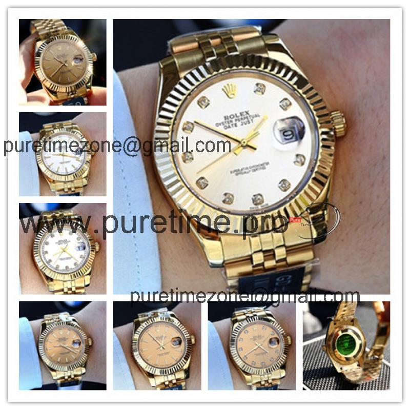 Replica Datejust Japan Miyota 8215 Automatic Movement Mens Watch  White Dial Yellow Gold A E09