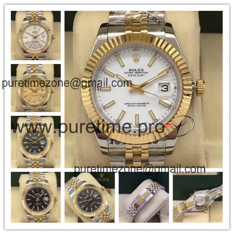 Replica Datejust A2813 Automatic Movement Mens Watch White Dial Jubilee Bracelet Two Tone Yellow Gold  A E27