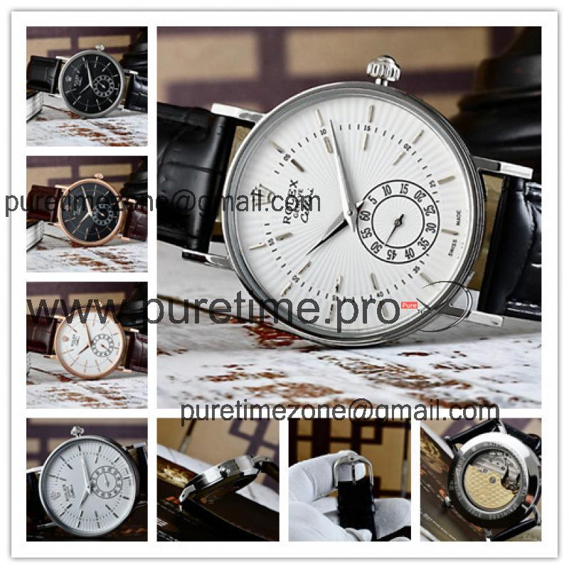 Replica Cellini A21J Automatic Movement Mens Watch White Dial  Leather Strap E29