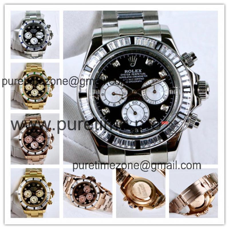 Replica Cosmograph Daytona A21J Automatic Movement Mens Watch Black Dial Oyster Bracelet SS E47