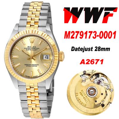 WWF Datejust 28mm A2671 Automatic Mens Watch 904L YG/SS Gold Dial on YG/SS Jubilee Bracelet Best Edition