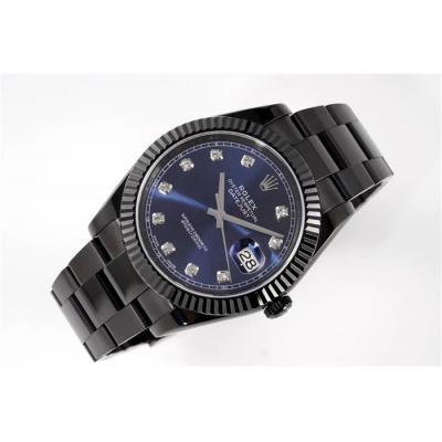 VRF DateJust 41 126334 VR3235 Automatic Mens Watch PVD Steel All Black  Blue Diamonds Oyster Best Edition