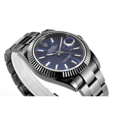 VRF DateJust 41 126334 VR3235 Automatic Mens Watch PVD Steel All Black  Blue Stick Oyster Best Edition