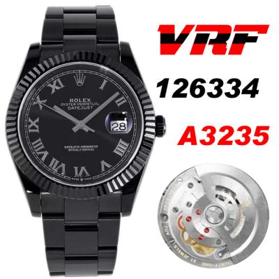 VRF DateJust 41 126334 VR3235 Automatic Mens Watch PVD Steel All Black Roman Oyster Best Edition