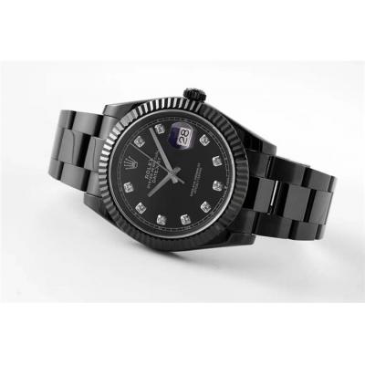 VRF DateJust 41 126334 VR3235 Automatic Mens Watch PVD Steel All Black Diamonds Oyster Best Edition