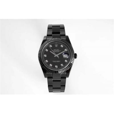 VRF DateJust 41 126334 VR3235 Automatic Mens Watch PVD Steel All Black Diamonds Oyster Best Edition