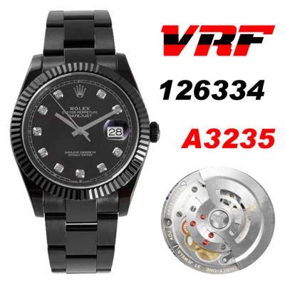 VRF DateJust 41 126334 VR3235 Automatic Mens Watch PVD Steel All Black Diamonds Oyster Best Edition