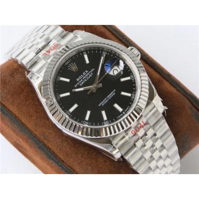 VRF DateJust 41 126334 VR3235 Automatic Mens Watch 904L Steel Black Dial Jubilee Bracelet Best Edition