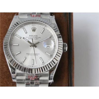 VRF DateJust 41 126334 VR3235 Automatic Mens Watch 904L Steel Silver Dial Jubilee Bracelet Best Edition