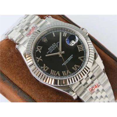 VRF DateJust 41 126334 VR3235 Automatic Mens Watch 904L Steel Black Dial Jubilee Bracelet Best Edition