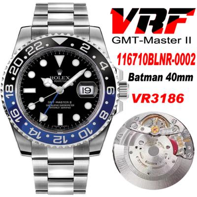 VRF V3 GMT-Master II 116710 VR3186 Automatic Mens Watch Black/Blue Ceramic Batan 904L Oystersteel Bracelet Best Edition