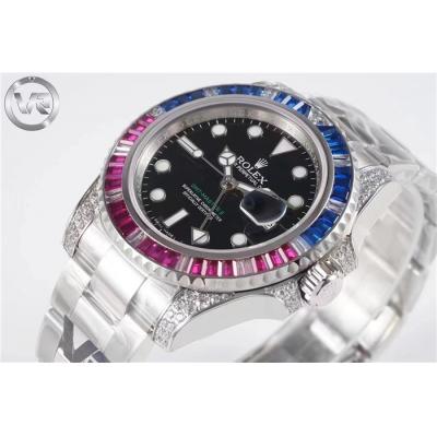 VRF V3 GMT-Master II 126710 VR3285 Automatic Mens Watch Pepsi Diamonds Black Dial 904L SS Bracelet Best Edition