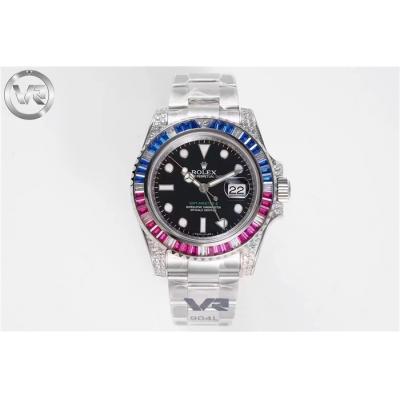 VRF V3 GMT-Master II 126710 VR3285 Automatic Mens Watch Pepsi Diamonds Black Dial 904L SS Bracelet Best Edition