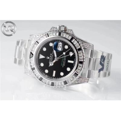 VRF V3 GMT-Master II 126710 VR3285 Automatic Mens Watch Black/White Diamonds 904L SS Bracelet Best Edition