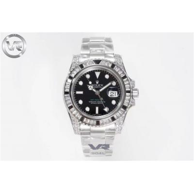 VRF V3 GMT-Master II 126710 VR3285 Automatic Mens Watch Black/White Diamonds 904L SS Bracelet Best Edition